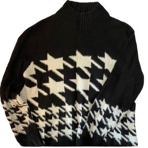 Black and White Express Houndstooth Sweater